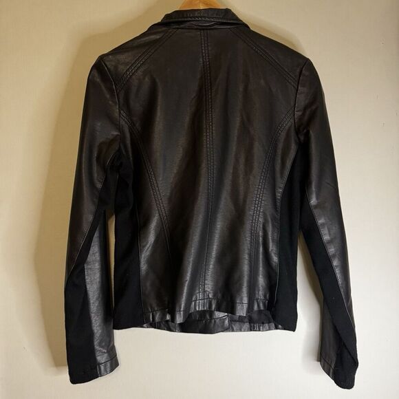 Kenneth Cole Reaction Faux Leather Full Zip Jacket Women’s Sz S Matte Brown - Picture 7 of 8